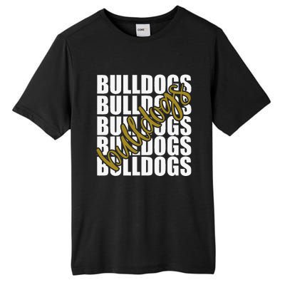 Bulldogs Gold School Sports Fan Team Spirit Tall Fusion ChromaSoft Performance T-Shirt