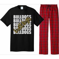 Bulldogs Gold School Sports Fan Team Spirit Pajama Set