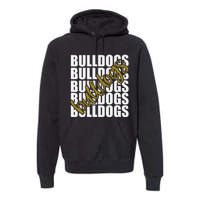 Bulldogs Gold School Sports Fan Team Spirit Premium Hoodie