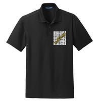 Bulldogs Gold School Sports Fan Team Spirit Dry Zone Grid Polo