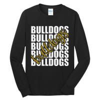 Bulldogs Gold School Sports Fan Team Spirit Tall Long Sleeve T-Shirt