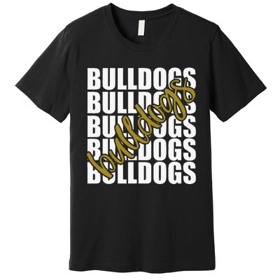 Bulldogs Gold School Sports Fan Team Spirit Premium T-Shirt