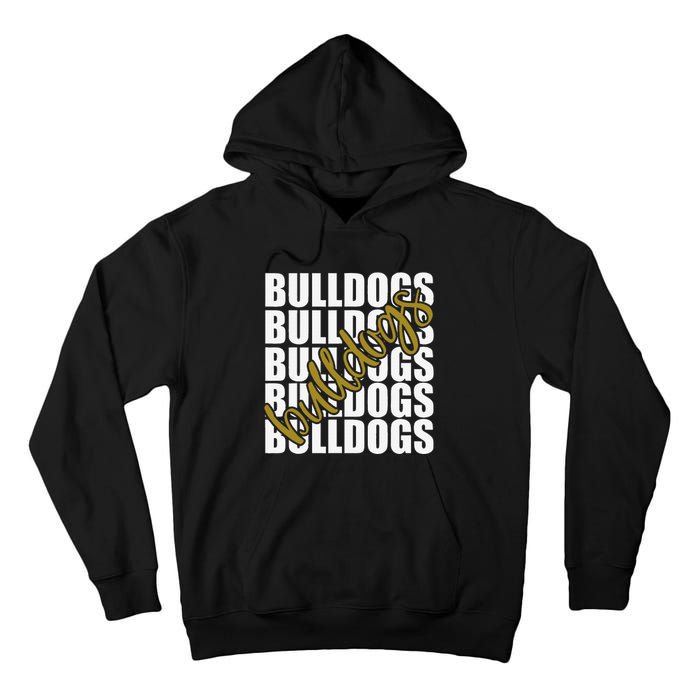 Bulldogs Gold School Sports Fan Team Spirit Tall Hoodie