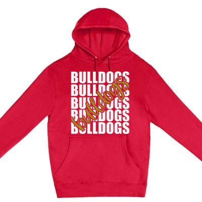 Bulldogs Gold School Sports Fan Team Spirit Premium Pullover Hoodie