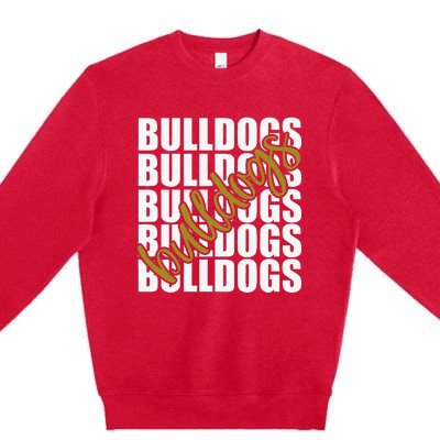 Bulldogs Gold School Sports Fan Team Spirit Premium Crewneck Sweatshirt