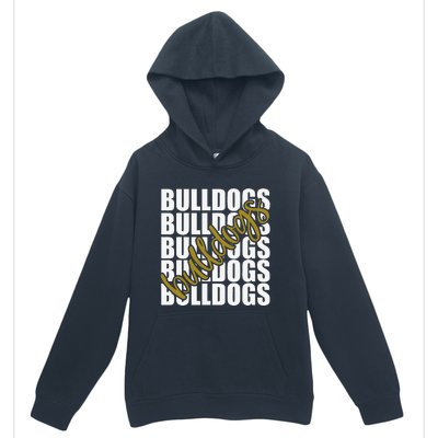 Bulldogs Gold School Sports Fan Team Spirit Urban Pullover Hoodie