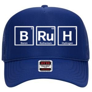 Bruh Gamer Slang Meme Design High Crown Mesh Back Trucker Hat