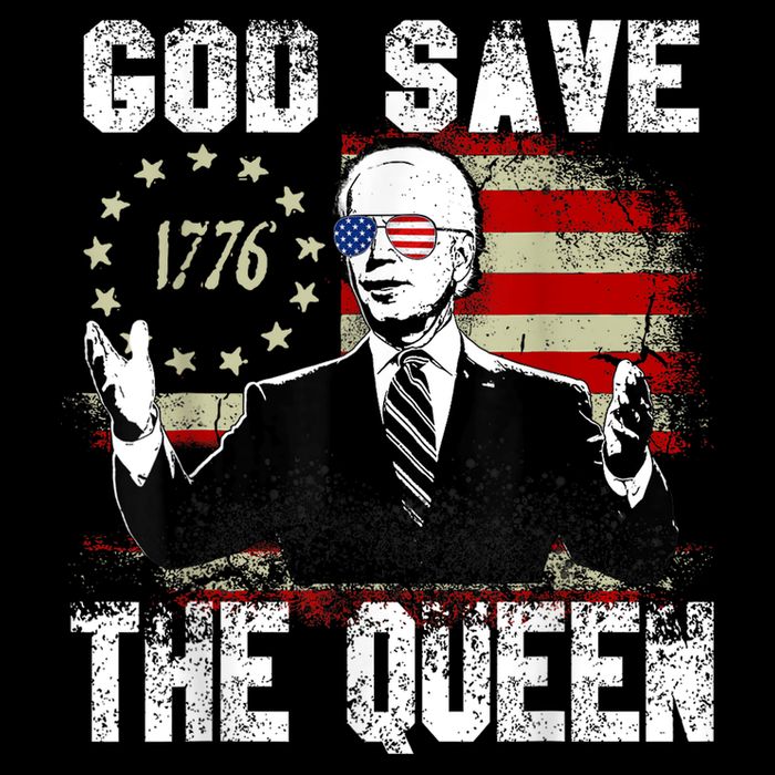 Biden God Save The Queen Confsued Funny Meme 4th Of July Sustainable Bucket Hat