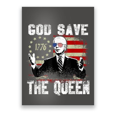 Biden God Save The Queen Confsued Funny Meme 4th Of July Poster