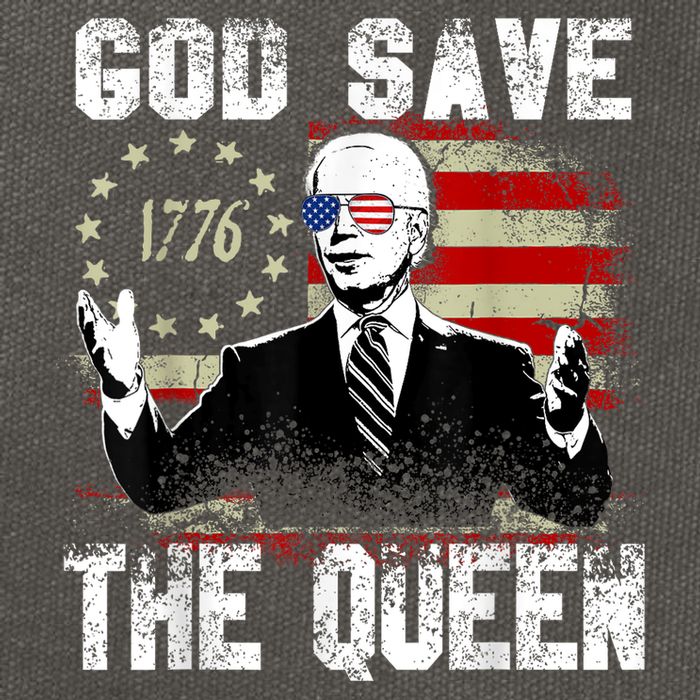 Biden God Save The Queen Confsued Funny Meme 4th Of July Cotton Canvas Backpack