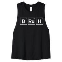 Bruh Gamer Slang Meme Design Women's Racerback Cropped Tank