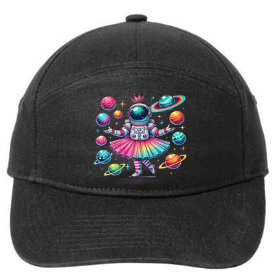 Ballerina Girl Space Astronaut 7-Panel Snapback Hat