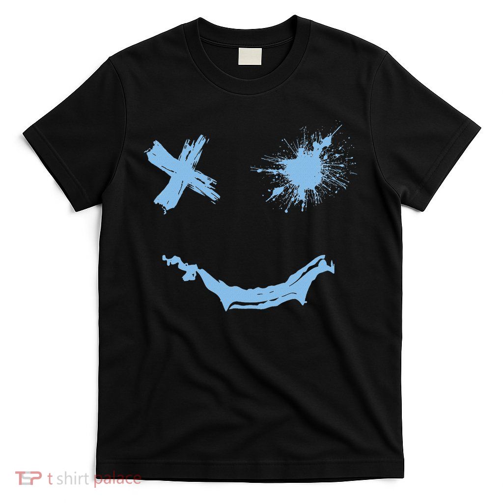 Blue Grunge Smile Blue Color T-Shirt