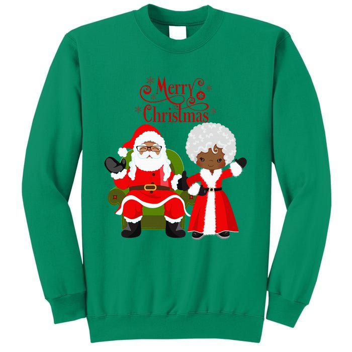 Black Girl Santa Claus Holiday African American Christmas Sweatshirt