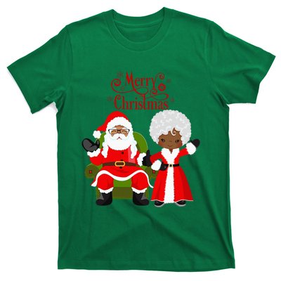 Black Girl Santa Claus Holiday African American Christmas T-Shirt