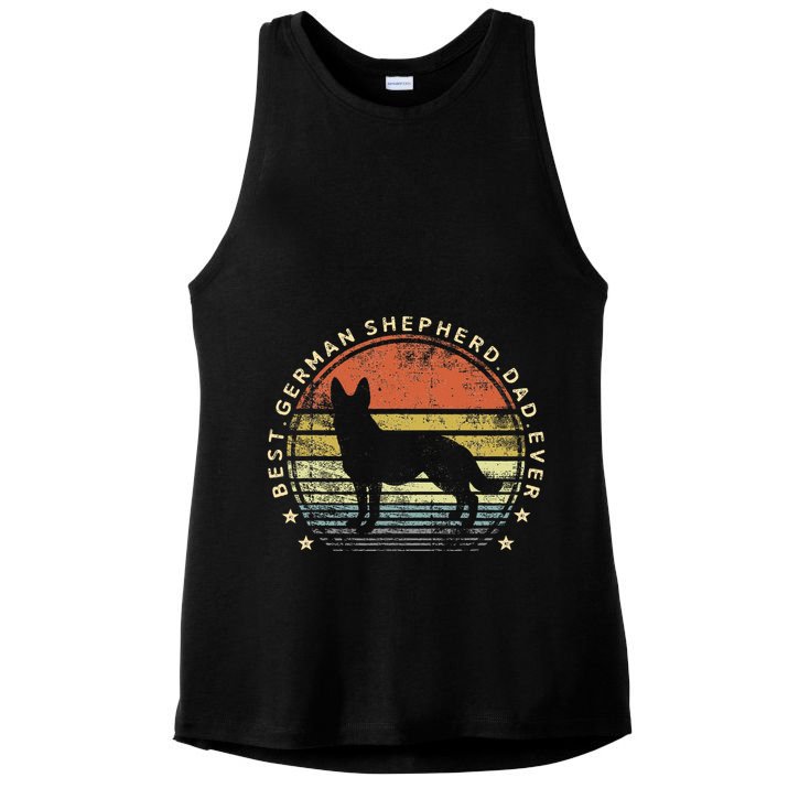 Best German Shepherd Dad Ever Daddy Gifts Dog Lover Owner Ladies PosiCharge Tri-Blend Wicking Tank