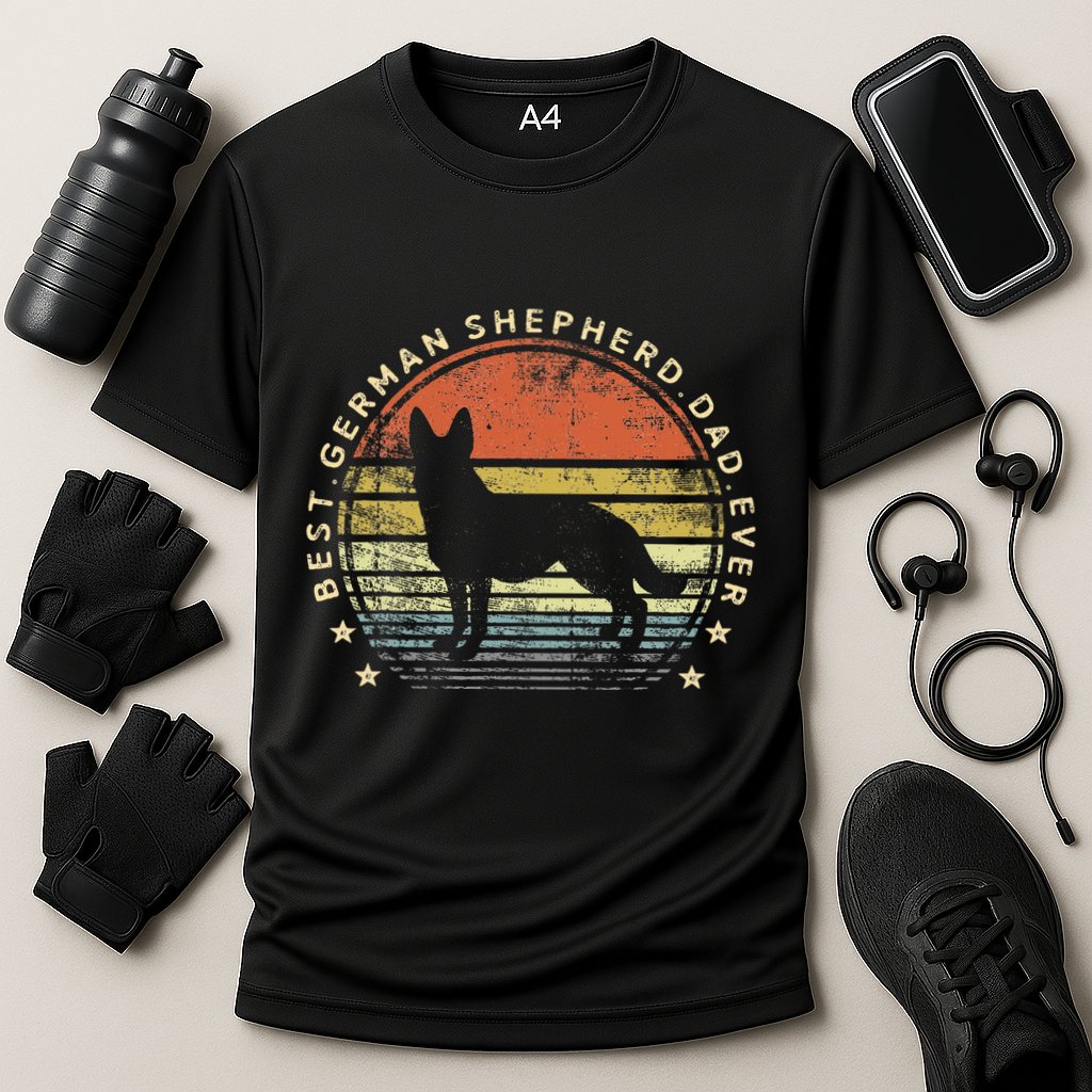 Best German Shepherd Dad Ever Daddy Gifts Dog Lover Owner Cooling Performance Crew T-Shirt