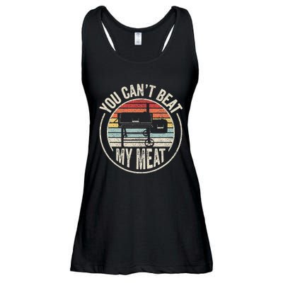 BBQ Grilling Smoking Retro Vintage You Cant Beat My Meat Ladies Essential Flowy Tank