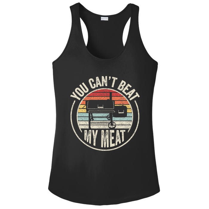 BBQ Grilling Smoking Retro Vintage You Cant Beat My Meat Ladies PosiCharge Competitor Racerback Tank