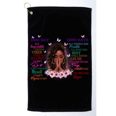 Black God Says I Am Afro African American Gift Golf Towel