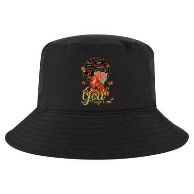 Black  God Says I Am Black Melanin History Month Pride Cool Comfort Performance Bucket Hat