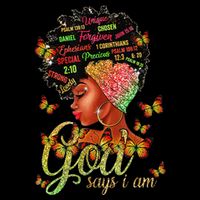 Black  God Says I Am Black Melanin History Month Pride Tall T-Shirt