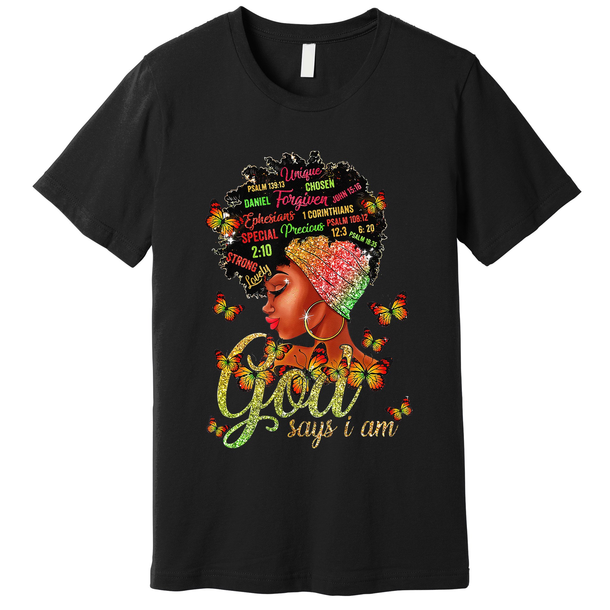 Black  God Says I Am Black Melanin History Month Pride Premium T-Shirt
