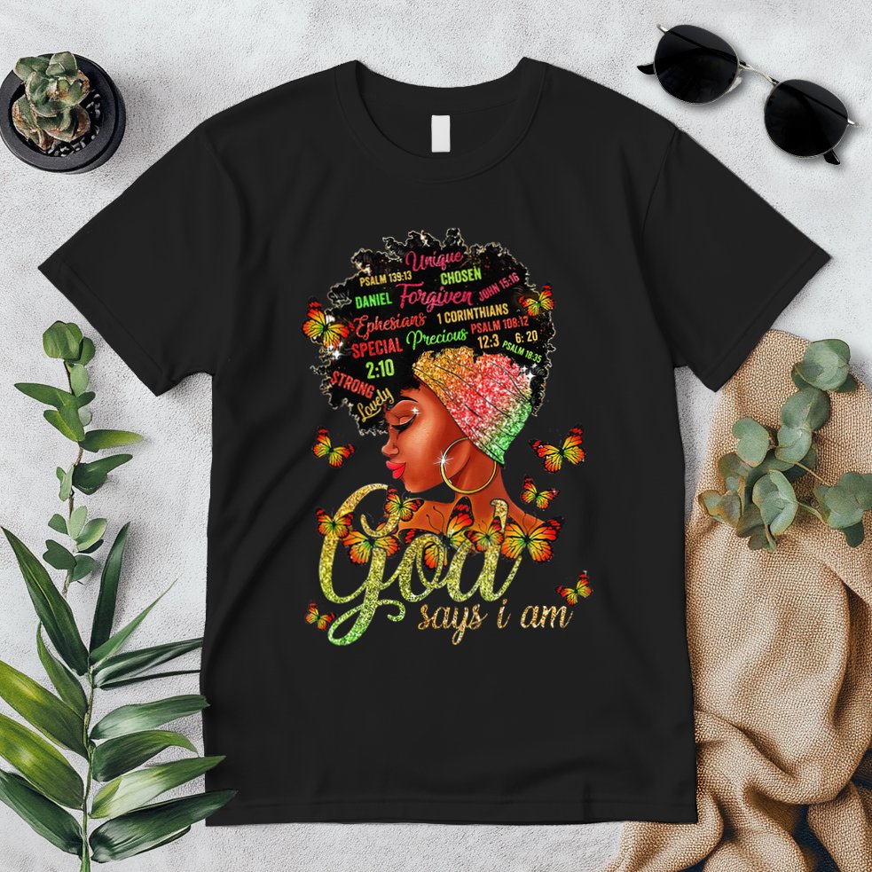 Black  God Says I Am Black Melanin History Month Pride Premium T-Shirt