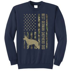 Best German Shepherd Dog Dad Camouflage American Flag Gift Sweatshirt