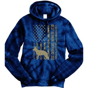 Best German Shepherd Dog Dad Camouflage American Flag Gift Tie Dye Hoodie