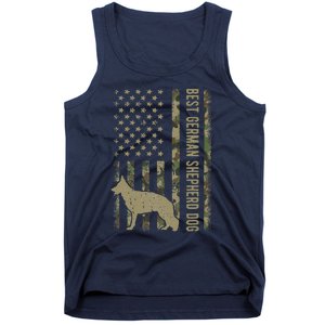 Best German Shepherd Dog Dad Camouflage American Flag Gift Tank Top