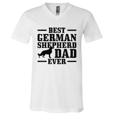 Best German Shepherd Dad Ever Funny Dog Owner Vintage V-Neck T-Shirt