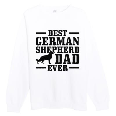 Best German Shepherd Dad Ever Funny Dog Owner Vintage Premium Crewneck Sweatshirt