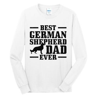 Best German Shepherd Dad Ever Funny Dog Owner Vintage Tall Long Sleeve T-Shirt