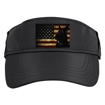 Black German Shepherd American Flag 4th July GSD Dog Adult Drive Performance Visor