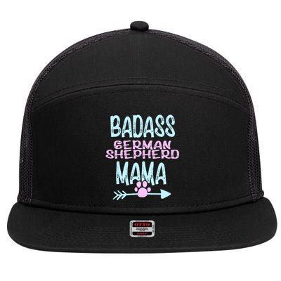 Badass Ger Shepherd Mama Dog Gsd Lover Owner Funny Gift 7 Panel Mesh Trucker Snapback Hat