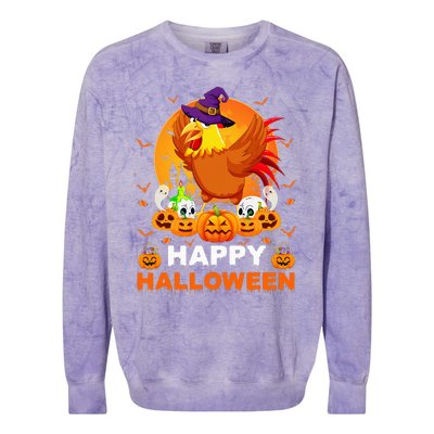 Boo Ghost Scary Pumpkin Moon Witch Rooster Halloween Colorblast Crewneck Sweatshirt