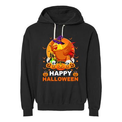 Boo Ghost Scary Pumpkin Moon Witch Rooster Halloween Garment-Dyed Fleece Hoodie