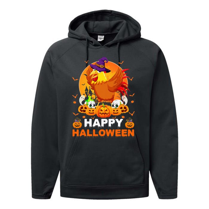 Boo Ghost Scary Pumpkin Moon Witch Rooster Halloween Performance Fleece Hoodie