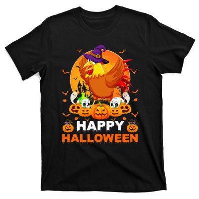 Boo Ghost Scary Pumpkin Moon Witch Rooster Halloween T-Shirt