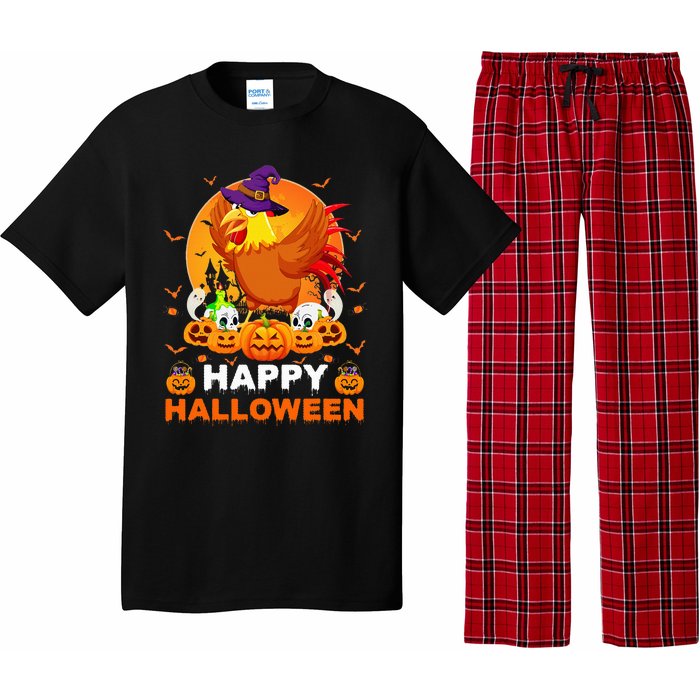 Boo Ghost Scary Pumpkin Moon Witch Rooster Halloween Pajama Set