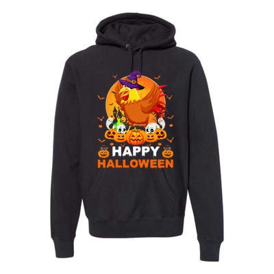 Boo Ghost Scary Pumpkin Moon Witch Rooster Halloween Premium Hoodie