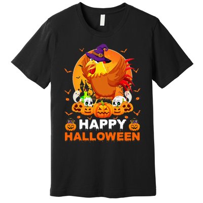 Boo Ghost Scary Pumpkin Moon Witch Rooster Halloween Premium T-Shirt