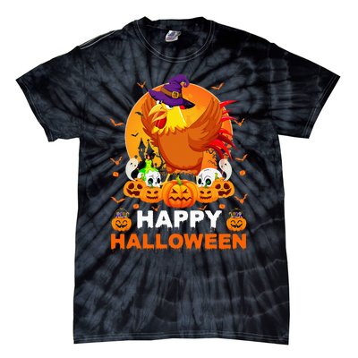 Boo Ghost Scary Pumpkin Moon Witch Rooster Halloween Tie-Dye T-Shirt