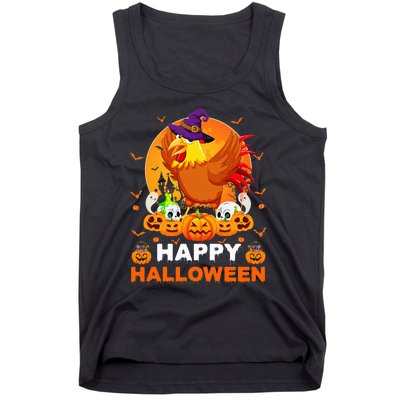 Boo Ghost Scary Pumpkin Moon Witch Rooster Halloween Tank Top