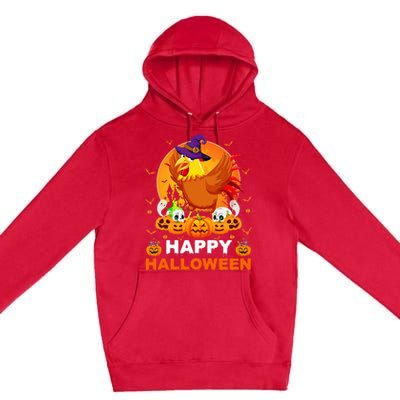 Boo Ghost Scary Pumpkin Moon Witch Rooster Halloween Premium Pullover Hoodie