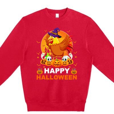 Boo Ghost Scary Pumpkin Moon Witch Rooster Halloween Premium Crewneck Sweatshirt