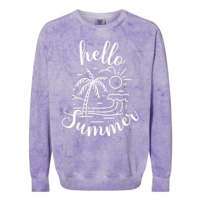 Beach Gift S Hello Summer Gift Colorblast Crewneck Sweatshirt