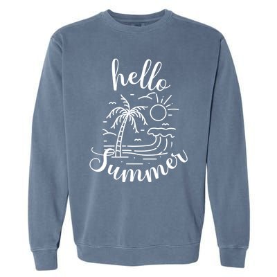 Beach Gift S Hello Summer Gift Garment-Dyed Sweatshirt