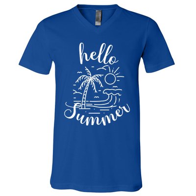 Beach Gift S Hello Summer Gift V-Neck T-Shirt